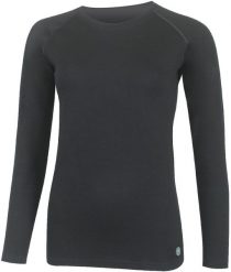 Damska koszulka merino ATILA. Czarne koszulki sportowe damskie LASTING, m, bez wzorów, z materiału, bez kołnierzyka, bez ramiączek, trekkingowe. Za 389.00 zł.