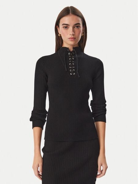 Liu Jo Sport Sweter TF6082 MS63L Czarny Regular Fit. Czarne swetry damskie Liu Jo Sport, l, bez wzorów, sportowe, bez kołnierzyka, bez ramiączek, bez kaptura. Za 689.99 zł.