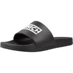 Sandały MUNICH FLAT SLIDER D LOGO BLA Czarny. Czarne sandały męskie munich, z materiału, bez zapięcia. Za 114.80 zł.