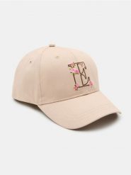 Czapka z daszkiem z haftowanymi kwiatami - beżowy. Brązowe czapki i kapelusze damskie Sinsay, bez wzorów. Za 19.99 zł.