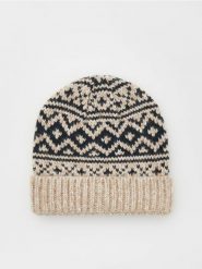 Wzorzysta czapka - beżowy. Brązowe czapki i kapelusze męskie Reserved, bez wzorów. W wyprzedaży za 39.99 zł.