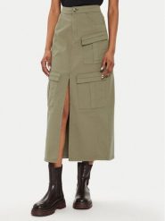 Gestuz Spódnica midi 10908161 Zielony Regular Fit. Zielone spódnice damskie Gestuz, bez wzorów, z bawełny, midi. Za 789.99 zł.