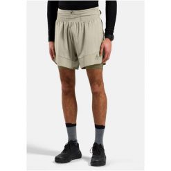 Spodenki męskie Odlo 2-in-1 short X-ALP TRAIL 5 INCH. Szare krótkie spodenki sportowe męskie Odlo, m, bez wzorów, trekkingowe. Za 379.99 zł.