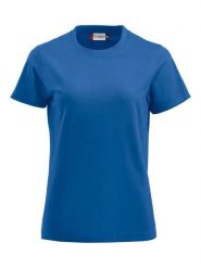 Clique Premium-T Women – damski T-shirt z okrągłym dekoltem, bawełniany – royal. Niebieskie t-shirty damskie CLIQUE, l, bez wzorów, z bawełny, bez kołnierzyka. Za 112.86 zł.