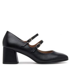 Czółenka Tamaris. Czarne czółenka damskie Tamaris, bez wzorów, bez obcasa, bez zapięcia. Za 319.99 zł.