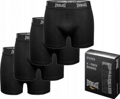 Bawelniane bokserki dla mężczyzn BM004-01. Czarne bokserki męskie Everlast, l, bez wzorów, z bawełny. Za 69.99 zł.