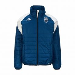 Kurtka puchowa AS Monaco Pro 7 2023/24. Białe kurtki męskie Kappa, bez wzorów, z puchu, sportowe, bez kaptura. W wyprzedaży za 339.50 zł.