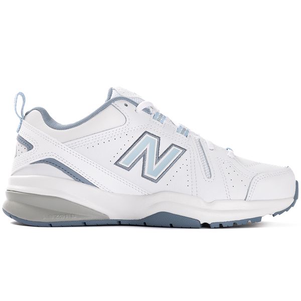 Buty damskie New Balance WX608EN5 – białe. Białe obuwie sportowe damskie New Balance, bez wzorów, z materiału. Za 249.99 zł.