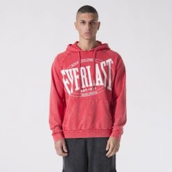 Bluza Z Kapturem Do Treningu I Boksu Czerwony Ognia Bawelna. Czerwone bluzy męskie Everlast, l, bez wzorów, z bawełny, z kapturem. Za 354.75 zł.