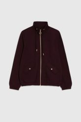 Rozpinana bluza burgundowa. Czerwone bluzy damskie MOODO, l, bez wzorów, z elastanu, bez kaptura. Za 149.99 zł.