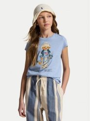 Polo Ralph Lauren T-Shirt 313A11759002 Błękitny Regular Fit. Niebieskie t-shirty i topy dla dziewczynek Polo Ralph Lauren, bez wzorów, z bawełny, bez ramiączek. Za 289.99 zł.