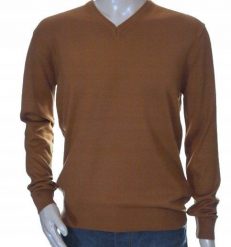 Sweter męski z kaszmiru i wełny merynosów M w szpic kaszmirowy brąz 237. Bluzy męskie Giovane Ricco, m, bez wzorów, z kaszmiru, bez kaptura. Za 211.79 zł.