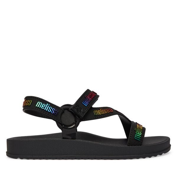 Sandały Melissa. Czarne sandały damskie Melissa, bez wzorów, bez obcasa, na płaskiej podeszwie, bez zapięcia. Za 192.99 zł.