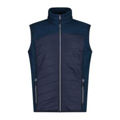 Kurtka puchowa bez rękawów CMP Hybrid. Niebieskie kurtki męskie CMP, bez wzorów, z puchu, sportowe, bez kaptura. Za 362.70 zł.