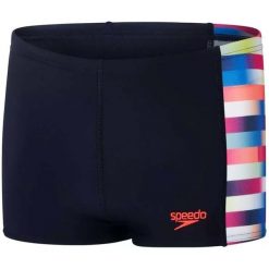 Kąpielówki chłopięce spodenki kąpielowe Speedo Digital Panel. Czarne kąpielówki dla chłopców Speedo, bez wzorów. Za 119.99 zł.