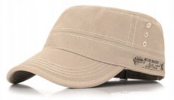 Męska, Wiosenno-Letnia Czapka Patrolówka - Pako Jeans - Beż. Brązowe czapki i kapelusze męskie Pako Jeans, na lato, bez wzorów, z bawełny. Za 75.00 zł.
