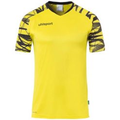 Jersey Uhlsport Goal 25. Czarne koszulki sportowe męskie Uhlsport, bez wzorów, z jersey, bez kołnierzyka, bez ramiączek, do piłki nożnej. Za 161.00 zł.