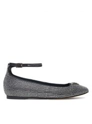 Guess Baleriny FLPLVS SAT02 Czarny. Czarne baleriny damskie Guess, z aplikacjami, z materiału, bez obcasa. Za 359.99 zł.