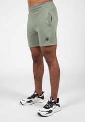Leon Sweat Szorty - Zielony. Zielone krótkie spodenki sportowe męskie GORILLA WEAR, l, bez wzorów, z bawełny, na fitness i siłownię. Za 193.00 zł.