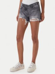 Guess Jeans Szorty jeansowe W6GDZ8 D6572 Szary Regular Fit. Szare szorty damskie Guess Jeans, z aplikacjami, z bawełny. Za 349.99 zł.