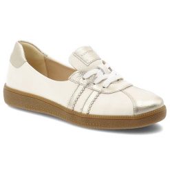 Trampki damskie Armodo, skóra naturalna metaliczne wstawki klasyczne sznurowanie miękka skórzana wyściółka elastyczna gumowa podeszwa, beżowe, n1341-. Brązowe półbuty damskie Armodo, bez wzorów, z gumy, klasyczne, bez obcasa, bez zapięcia. Za 359.00 zł.