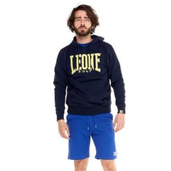 Bluza Leone 1947 Apparel Big Logo z lekkiej bawełny. Niebieskie bluzy męskie LEONE 1947 APPAREL, z bawełny, bez zapięcia, na fitness i siłownię. W wyprzedaży za 164.19 zł.