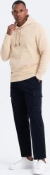Ombre Męska bawełniana dresowa bluza kangurka z kapturem BASIC beżowa V6 OM-SSBN-0161 M. Brązowe bluzy męskie Ombre, m, bez wzorów, z bawełny, z kapturem. Za 169.99 zł.