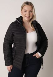 Czarna Pikowana Kurtka Przejściowa z Odpinanym Kapturem Tidesse. Czarne kurtki damskie Born2be, uniwersalny, bez wzorów, z jeansu. Za 99.99 zł.