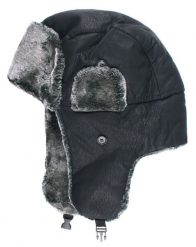 Ciepła, Zimowa Czapka z Uszami (Pilotka) - Jarek - Ekoskóra. Czapki i kapelusze męskie Jarek, na zimę, bez wzorów. Za 99.00 zł.