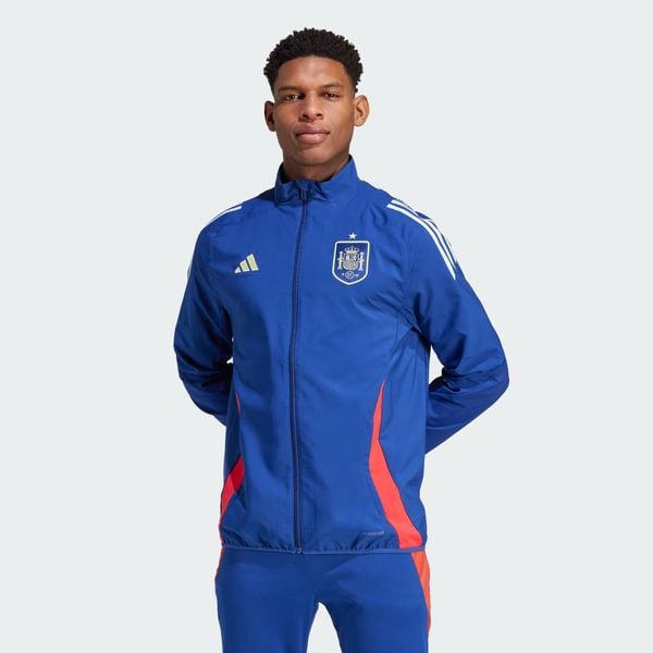 Bluza Spain Tiro 24 Competition Presentation. Czerwone bluzy męskie Adidas, l, bez wzorów, z materiału, do piłki nożnej. W wyprzedaży za 260.50 zł.