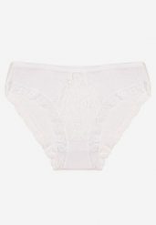 Białe Bawełniane Majtki Figi z Gumką w Pasie i Koronką Obetta. Białe figi damskie Born2be, l, bez wzorów, z bawełny. Za 4.99 zł.
