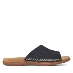 Klapki Gabor. Niebieskie klapki damskie Gabor, bez wzorów, bez obcasa. Za 319.99 zł.