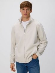 Bluza ze stójką - złamana biel. Bluzy męskie Reserved, l, bez wzorów, z dzianiny, bez kaptura. Za 149.99 zł.