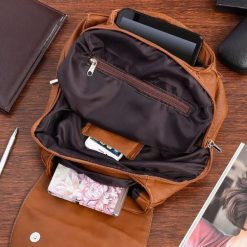 Plecak skórzany damski z klapą solidny Beltimore koniak S41. Plecaki damskie bez wzorów. Za 214.40 zł.