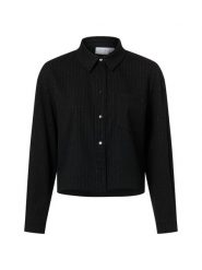 Vila Damska bluzka koszulowa - VIMagnolia Kobiety Sztuczne włókno srebrny|czarny w paski, 34. Czarne bluzki damskie Vila, bez wzorów, z włókna, eleganckie, bez kołnierzyka, bez ramiączek. Za 279.95 zł.