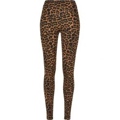 Miękkie Legginsy Damskie Z Nadrukiem Lamparta. Brązowe legginsy damskie Urban Classics, xl, bez wzorów, trekkingowe. Za 84.99 zł.