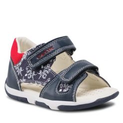 Sandały Geox. Niebieskie sandały chłopięce Geox, bez zapięcia. Za 189.99 zł.