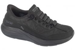 Buty sportowe Sneakersy damskie, Slip-ins: Contour Foam - Cozy Fit. Czarne obuwie sportowe damskie Skechers, bez wzorów, z materiału, trekkingowe. Za 369.99 zł.