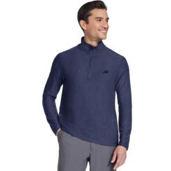 Bluza dresowa sportowa męska GoDri All Day 1/4 Zip. Niebieskie bluzy męskie Skechers, m, bez wzorów, z dresówki, bez kaptura, trekkingowe. Za 199.99 zł.