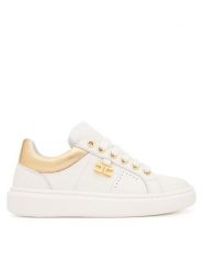 Elisabetta Franchi Sneakersy F4A9-E0506-0092 S Biały. Białe buty sportowe dziewczęce Elisabetta Franchi, bez wzorów, z materiału, bez zapięcia. Za 769.99 zł.