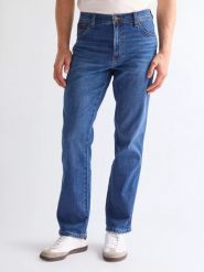 MĘSKIE SPODNIE WRANGLER TEXAS MID VISUAL 112380861. Spodnie materiałowe męskie Wrangler, l, bez wzorów, z jeansu. Za 219.99 zł.