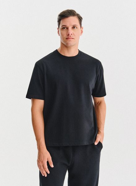 PAKO LORENTE - Czarny t-shirt oversize. Czarne t-shirty męskie Pako Lorente, xl, bez wzorów, z bawełny, bez kołnierzyka. Za 149.99 zł.
