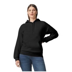 Bluza Z Kapturem Dla Dorosłych Unisex Softstyle Fleece Midweight. Czarne bluzy męskie Gildan, m, bez wzorów, z kapturem. Za 155.99 zł.