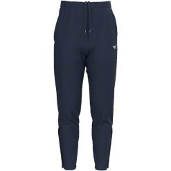 Spodnie do biegania Mizuno RB. Niebieskie spodnie sportowe męskie Mizuno, l, bez wzorów, z materiału, do biegania. Za 163.00 zł.