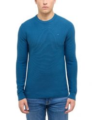 Męski Sweter Mustang Style Elliot Dark Blue 1017412 5232. Niebieskie swetry przez głowę męskie Mustang, m, bez wzorów, bez kołnierzyka. Za 119.99 zł.