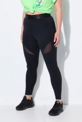 Damskie Legginsy sportowe wstawka z siateczki szybkoschnące z recyklingu. Czarne legginsy damskie Ulla Popken, plus size, bez wzorów, z elastanu. Za 239.99 zł.