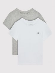 Calvin Klein Jeans Komplet 2 t-shirtów Monogram IB0IB01093 Szary Regular Fit. Szare t-shirty dla chłopców Calvin Klein Jeans, bez wzorów, z bawełny, bez ramiączek. Za 109.99 zł.