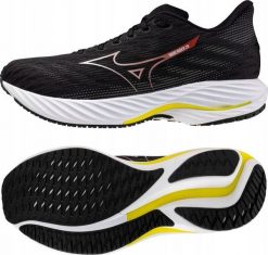 Mizuno Wave Rider 28 J1GC240358 Czarne 44,5. Czarne buty sportowe męskie Mizuno, bez zapięcia, mizuno wave. Za 642.59 zł.