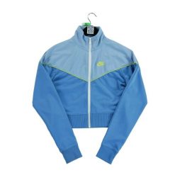 Second life - Kurtka dresowa dla kobiet - Stan bardzo dobry. Niebieskie kurtki damskie Nike, bez wzorów, z dresówki, bez kaptura. Za 160.70 zł.