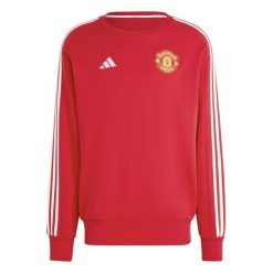 Bluza Manchester United DNA 2024/25. Czerwone bluzy męskie Adidas, s, bez wzorów, z dresówki, bez kaptura. Za 261.00 zł.